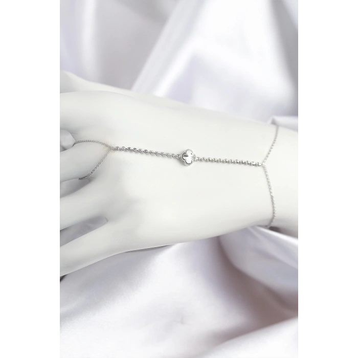 Dodes Dodes Pirinç Zirkon Taşlı Yonca Model Gümüş Renk Şahmeran TG27SN718