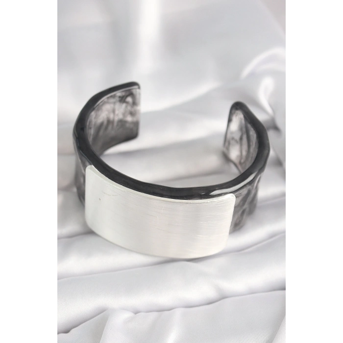 Dodes Dodes Siyah Mermer Desen Akrilik Plastik Dikdörtgen Plaka Model Vintage Kadın Bilezik TG27BB6675