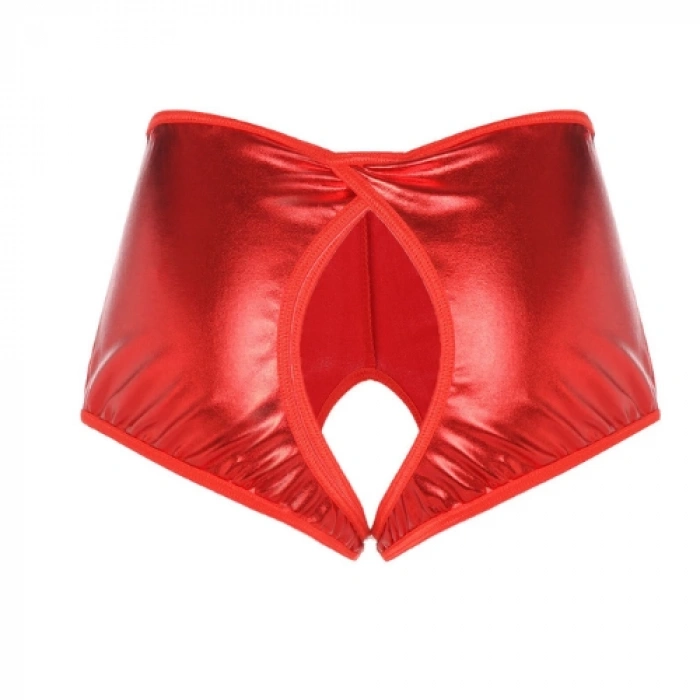 Dodes Tegan Fantezi Kırmızı Özel Bölgeleri Açık Parlak Külot TG270048