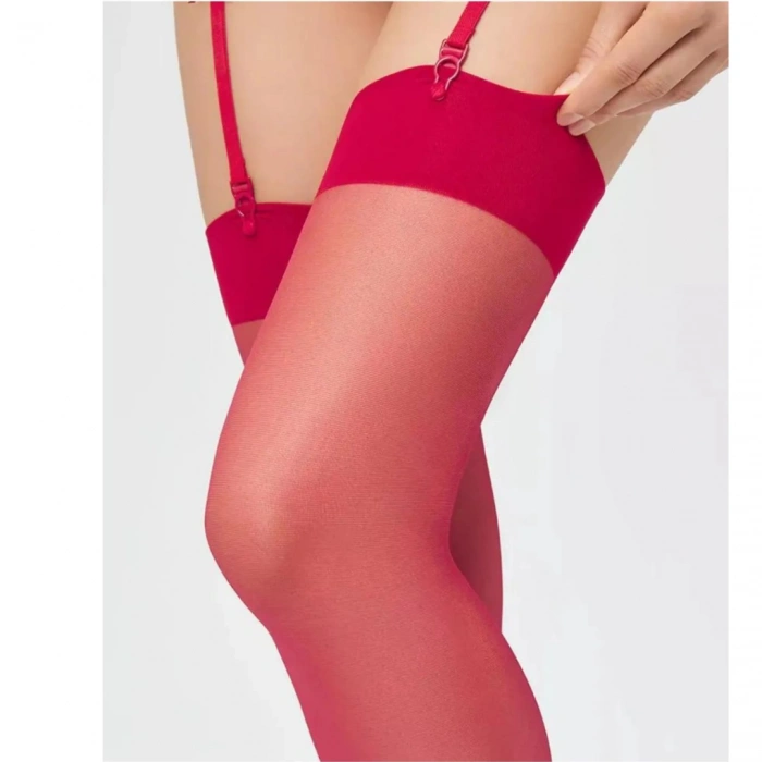 Dodes Tegan Kadın Kırmızı Düz Jartiyer Çorabı TG270433