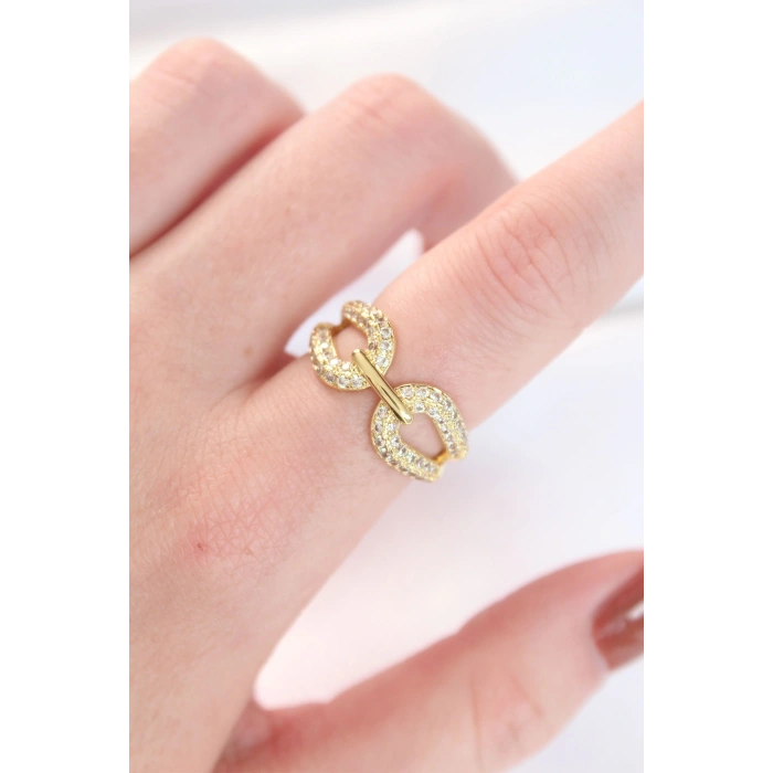 Dodes Dodes Zirkon Taşlı Gold Renk Ayarlanabilir Yüzük TG27BYK3109
