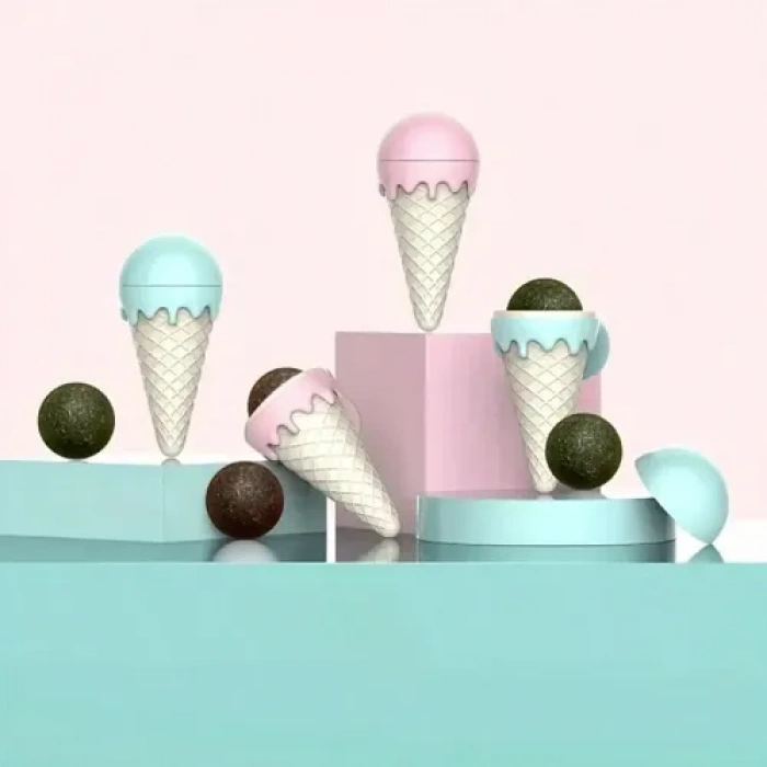 Dodes Dondurma Şeklinde Kedi Otu (Catnip) Yalama Topu