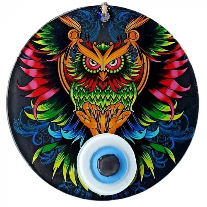 Dodes Efsane Baykuş 15 Santimetre Füzyon Cam Duvar Süsü