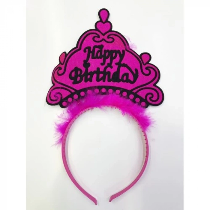 Dodes Happy Birthday Yazılı Neon Renk Taç 12 Adet