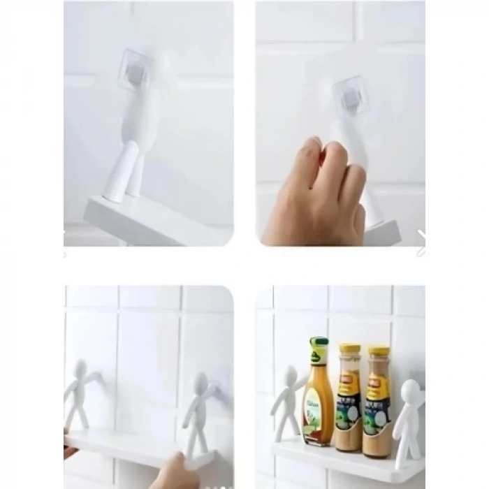 Dodes İnsan Figürlü Yapışkanlı Çok Amaçlı Duvar Rafı