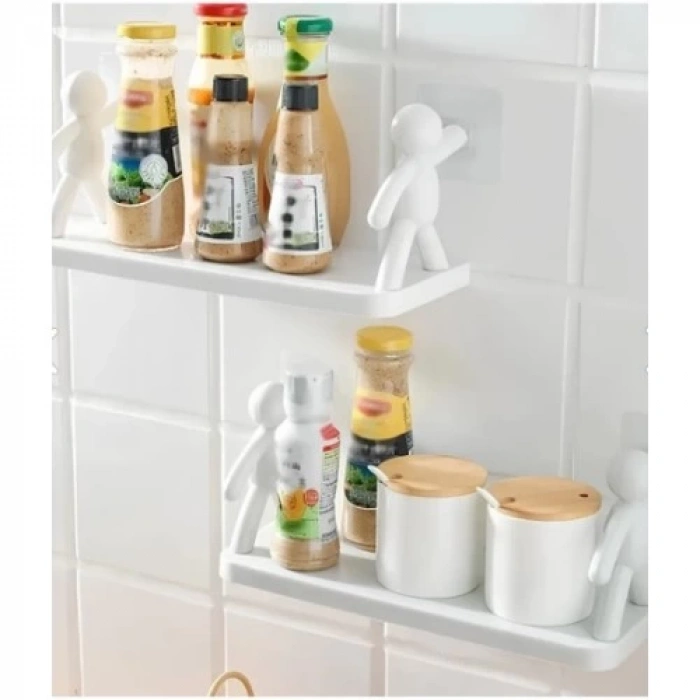 Dodes İnsan Figürlü Yapışkanlı Çok Amaçlı Duvar Rafı