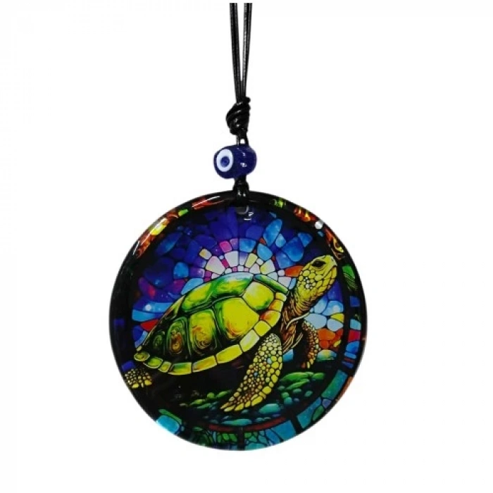 Dodes Kaplumbağa Desenli Mavi Renk 12 Cm Duvar Süsü