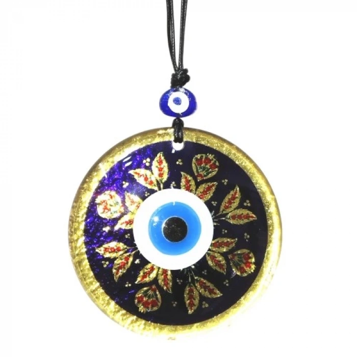 Dodes Kırmızı Laleli Gold Renk Cam Süs Altın Varaklı Duvar Dekoru