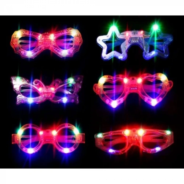 Dodes Led Işıklı Yanar Söner Parti Gözlüğü Seti 6 Adet