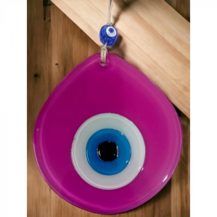 Dodes Mavi Nazar Boncuklu Pembe Renk Nazar Boncuklu Damla Desen El Yapımı Duvar Süsü