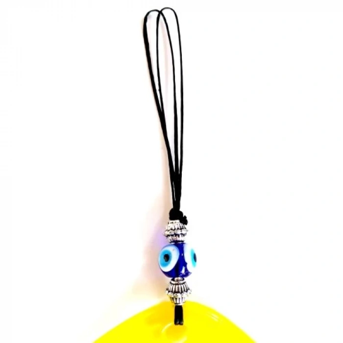 Dodes Mavi Nazar Boncuklu Sarı Renk Nazar Boncuklu Damla Desen El Yapımı Duvar Süsü Hediyelik Eşya