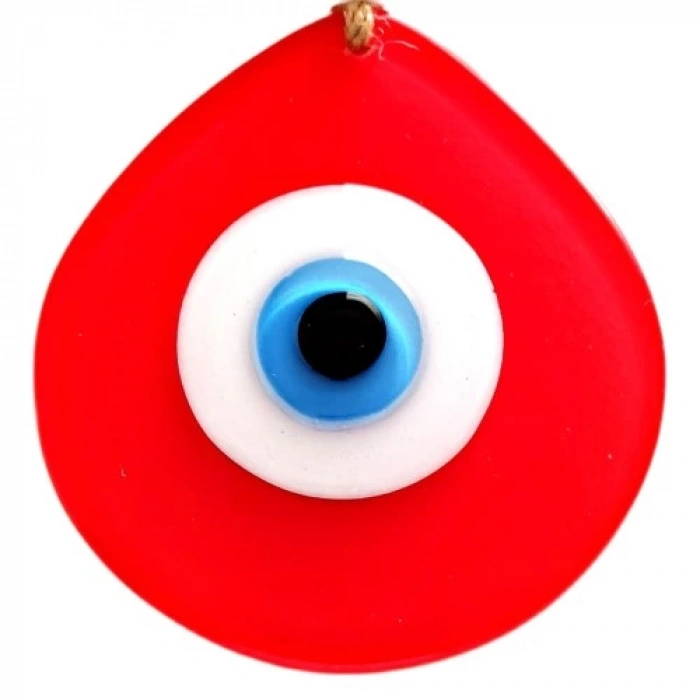 Dodes Nazar Boncuklu Damla Model Nar Çiçeği Rengi El Yapımı Cam Duvar Süsü