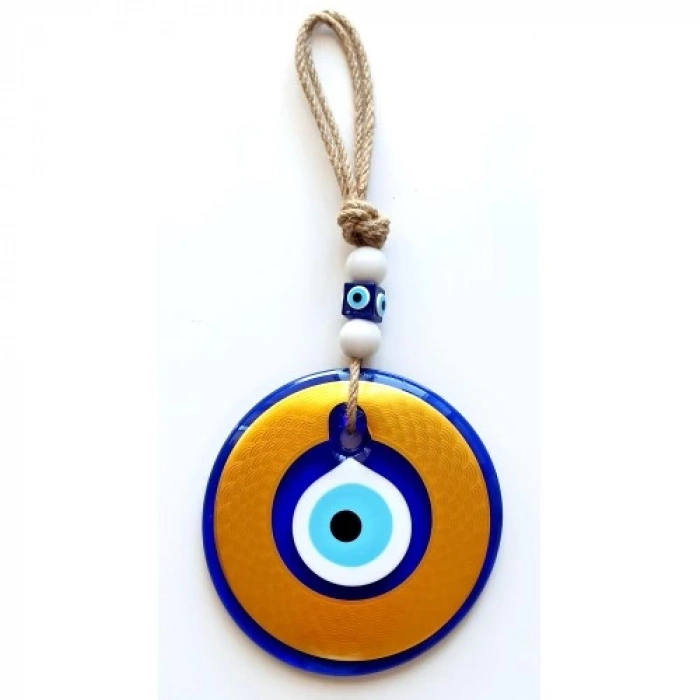 Dodes Nazar Boncuklu Gold Renk Kaplama Cam Duvar Dekoru