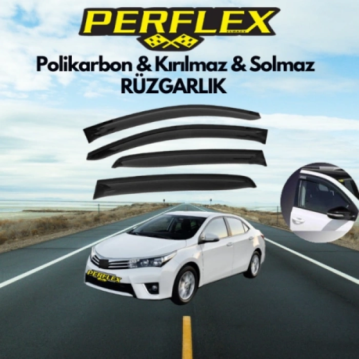 Dodes Perflex Polikarbon Kırılmaz Rüzgarlık V2 Mugen Toyota Corolla 2013+
