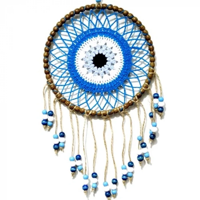 Dodes Petrol Mavisi Motifli Renkli Boncuklu El Yapımı Duvar Süsü