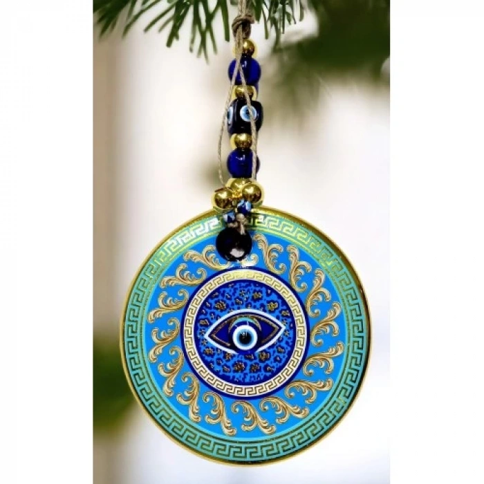 Dodes Yaldızlı Turkuaz Renk Duvar Süsü Cam Duvar Dekoru