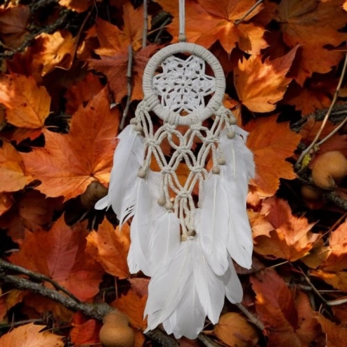 Dodes Yıldız Motifli Ekru Renk Düş Kapanı Hediyelik Duvar Süsü