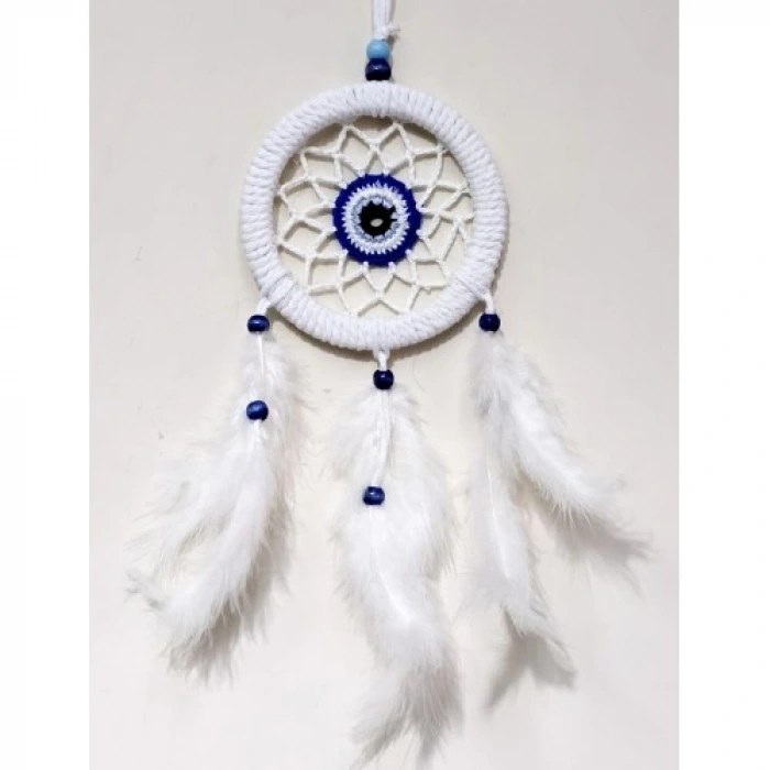 Dodes Zincir Örgülü 12 Santimetre Çapında Kuş Tüylü Duvar Süsü