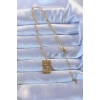 Dodes Dodes 316L Altın Renk İşlemeli Yonca Model Vintage Kolye TG27BKO9267