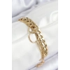 Dodes Dodes 316L Çelik Çoklu Görünüm Geçmeli Halka Model Gold Renk Kadın Bileklik TG27BB7836
