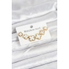 Dodes Dodes 316L Çelik Gold Beyaz Renk 3 Boy Yonca Küpe Seti TG27BKP11237