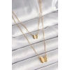 Dodes Dodes 316L Çelik Gold Renk 2Li Simli Kelebek Model Kadın Kolye TG27BKO9928