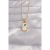 Dodes Dodes 316L Çelik Gold Renk Beyaz Mineli Tarot Kolye TG27BKO9039