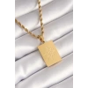 Dodes Dodes 316L Çelik Gold Renk Burgu Zincir Kutup Yıldızı İşleme Plaka Figür Kadın Kolye TG27BKO8451