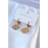 Dodes Dodes 316L Çelik Gold Renk Göz İşleme Zirkon Taş Detay Kadın Küpe TG27BKP7702
