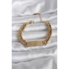 Dodes Dodes 316L Çelik Gold Renk İsim Yazılabilir Plaka Model Kadın Bileklik TG27BB5744