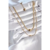 Dodes Dodes 316L Çelik Gold Renk İtalyan Zincir Model Topçuk Detay Kadın Kolye TG27BKO8312