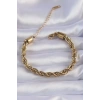 Dodes Dodes 316L Çelik Gold Renk Kalın Burgu Zincir Bileklik TG27BB6167