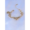 Dodes Dodes 316L Çelik Gold Renk Kalp Figür Zincir Model Kadın Bileklik TG27BB5232