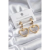 Dodes Dodes 316L Çelik Gold Renk Kalp Model Zirkon Taş Detay Kadın Küpe TG27BKP8120