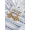 Dodes Dodes 316L Çelik Gold Renk Kutup Yıldızı Model İşleme Detay Zirkon Taşlı Kadın Küpe TG27BKP8063