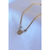 Dodes Dodes 316L Çelik Gold Renk Lotus Model Zirkon Taşlı Burgu Zincir Kadın Kolye TG27BKO7551