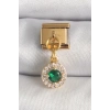 Dodes Dodes 316L Çelik Gold Renk Sallantı Yeşil Zirkon Taşlı Nomination Charm TG27BC1344