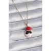 Dodes Dodes 316L Çelik Gold Renk Zincir Zirkon Taşlı Yılbaşı Temalı Noel Baba Figür Kadın Kolye TG27BKO9445