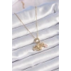 Dodes Dodes 316L Çelik Gold Renk Zirkon Taş Detay Çocuk Figür Charm Model Kadın Kolye TG27BKO9324