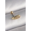 Dodes Dodes 316L Çelik Gold Renk Zirkon Taşlı Kanat Tragus Piercing TG27PR1268