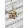 Dodes Dodes 316L Çelik Gül Figürlü İtalyan Zincir Model Gold Renk Kadın Kolye TG27BKO10513