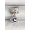 Dodes Dodes 316L Çelik Gümüş Renk Nazar Boncuk Detaylı Göz Model Nomination Charm TG27BC1216