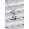 Dodes Dodes 316L Çelik Gümüş Renk Renkli Kalp Figür Charm Model Kadın Kolye TG27BKO9319