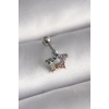 Dodes Dodes 316L Çelik Gümüş Renk Renkli Zirkon Taşlı Yıldız Model Tragus Piercing TG27PR1355