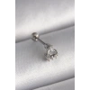 Dodes Dodes 316L Çelik Gümüş Renk Üçgen Zirkon Taşlı Tragus Piercing TG27PR1239