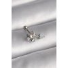 Dodes Dodes 316L Çelik Gümüş Renk Zirkon Taşlı Sallantı Kalp Detay Tragus Piercing TG27PR1361