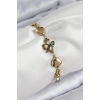 Dodes Dodes 316L Çelik Nazar Boncuk Detaylı Yonca Model Gold Renk Kadın Bileklik TG27BB7832