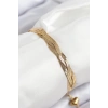 Dodes Dodes 316L Çelik Örgü İtalyan Zincir Model Gold Renk Kadın Bileklik TG27BB7835