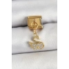 Dodes Dodes 316L Çelik Sallantılı Zirkon Taşlı KuğuModel Gold Renk Nomination Charm TG27BC1439
