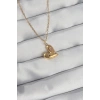 Dodes Dodes 316L Çelik Zincir Gold Renk Renkli Zirkon Taşlı Kalp Kolye TG27BKO8905